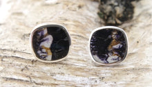 Load image into Gallery viewer, Blue John Silver Stud Earrings