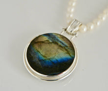 Load image into Gallery viewer, Labradorite & Fluorite Double Sided Pendant