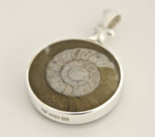 Load image into Gallery viewer, Ammonite & Whitby Jet Double Sided Pendant