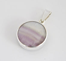 Load image into Gallery viewer, Fluorite & Whitby Jet Double Sided Pendant