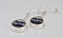 Load image into Gallery viewer, Blue John Pear Shape Drop Earrings