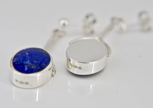 Lapis Lazuli Silver Stem Drop Earrings