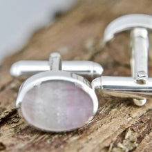 Load image into Gallery viewer, Rainbow Fluorite Cufflinks Oval Design