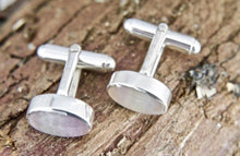 Load image into Gallery viewer, Rainbow Fluorite Cufflinks Oval Design