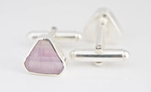 Load image into Gallery viewer, Rainbow Fluorite Cufflinks Triangle Design