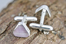 Load image into Gallery viewer, Rainbow Fluorite Cufflinks Triangle Design