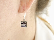 Load image into Gallery viewer, Blue John Drop Earrings 9mm Square