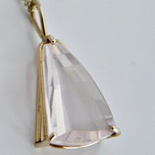 Load image into Gallery viewer, Pink Rose Quartz Pendant in 9ct Gold with Chain