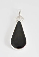 Load image into Gallery viewer, Blue John and Whitby Jet Double Sided Pendant