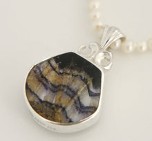 Load image into Gallery viewer, Blue John & Malachite Double-Sided Pendant