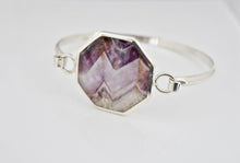 Load image into Gallery viewer, Amethyst Lace Hexagon Silver Bangle
