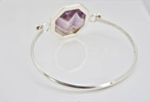Load image into Gallery viewer, Amethyst Lace Hexagon Silver Bangle