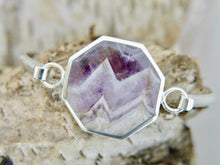 Load image into Gallery viewer, Amethyst Lace Hexagon Silver Bangle