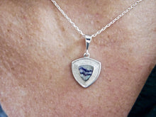 Load image into Gallery viewer, Blue John Pendant in Textured Silver