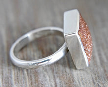 Load image into Gallery viewer, Goldstone Square Ring in Silver