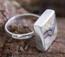 Load image into Gallery viewer, Blue John Square Ring in Silver