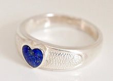 Load image into Gallery viewer, Lapis Lazuli Heart Silver Ring