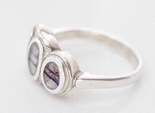 Load image into Gallery viewer, Blue John Three Stone Silver Ring