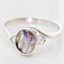 Load image into Gallery viewer, Blue John and Cubic Zirconia Silver Ring