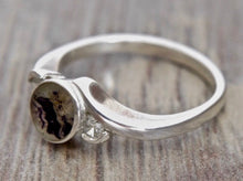 Load image into Gallery viewer, Blue John & Cubic Zirconia Silver Ring