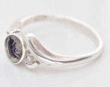 Load image into Gallery viewer, Blue John & Cubic Zirconia Silver Ring
