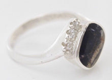 Load image into Gallery viewer, Blue John and Cubic Zirconia Silver Ring