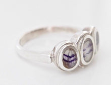Load image into Gallery viewer, Blue John Three Stone Silver Ring