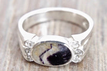 Load image into Gallery viewer, Blue John & Cubic Zirconia Silver Ring