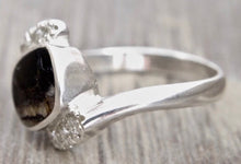 Load image into Gallery viewer, Blue John and Cubic Zirconia Silver Ring