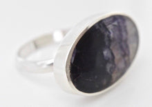 Load image into Gallery viewer, Blue John Silver Ring Oval Design