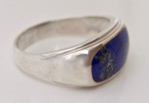 Lapis Lazuli Mens Silver Ring