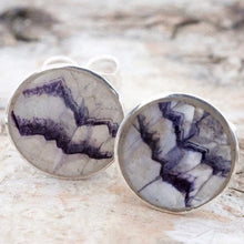 Load image into Gallery viewer, Blue John Round Stud Earrings 9mm