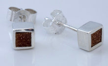 Load image into Gallery viewer, Goldstone Square Stud Earrings
