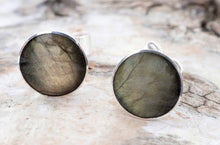 Load image into Gallery viewer, Labradorite Stud Earrings 7mm Round