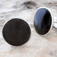 Load image into Gallery viewer, Whitby Silver Round Earrings 9mm