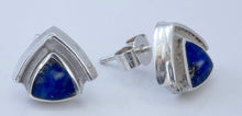 Load image into Gallery viewer, Lapis Lazuli Triangle Stud Earrings