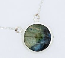Load image into Gallery viewer, Labradorite & Jet Double Sided Pendant