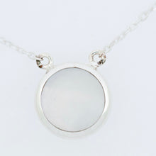 Load image into Gallery viewer, Amethyst & Mother-of-Pearl Double-Sided Round Silver Pendant