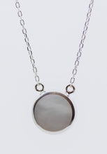 Load image into Gallery viewer, Amethyst & Mother-of-Pearl Double-Sided Round Silver Pendant