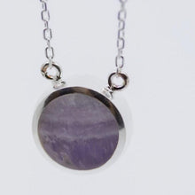 Load image into Gallery viewer, Amethyst & Mother-of-Pearl Double-Sided Round Silver Pendant