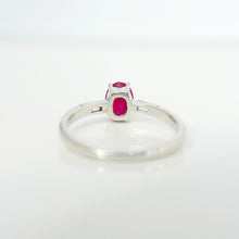Load image into Gallery viewer, 18ct White Gold Ruby and Diamond Oval Ring