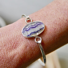 Load image into Gallery viewer, Blue John Silver Tension Bangle