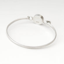 Load image into Gallery viewer, Opalite Silver Tension Bangle with 12mm round stone