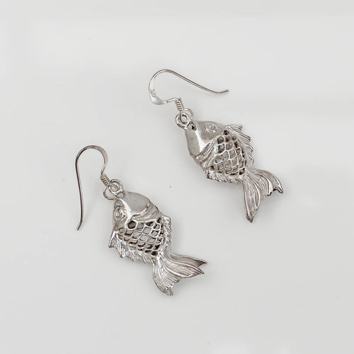 Fish Earrings in Sterling Silver