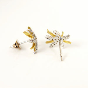 18ct White and Yellow Gold "Fireworks Burst" Diamond Stud Earrings