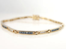 Load image into Gallery viewer, Sapphire and Diamond Channel-Set Bracelet in 9ct Gold
