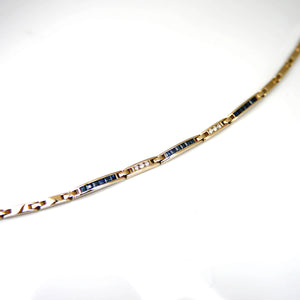 Sapphire and Diamond Channel-Set Bracelet in 9ct Gold