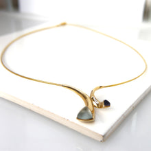 Load image into Gallery viewer, 9ct Yellow Gold Collar Necklace with Trillion-Cut Blue Topaz and Iolite