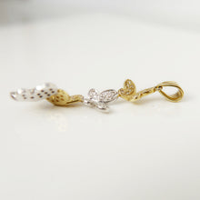 Load image into Gallery viewer, 18ct White and Yellow Gold Butterfly Pendant with Pave Set Diamonds
