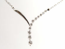 Load image into Gallery viewer, 18ct White Gold Diamond Wishbone Pendant Necklace, .50ct diamonds